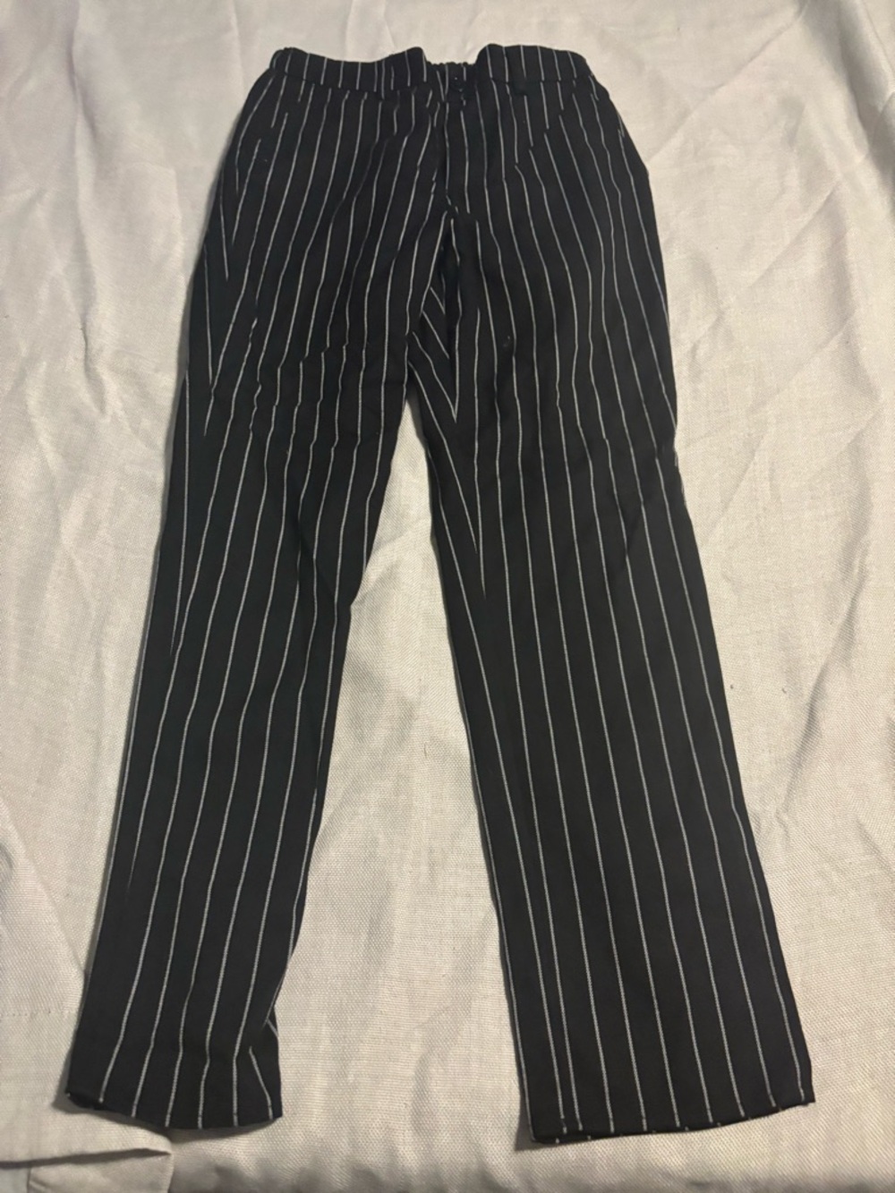 Women  Black Pinstripe Casual Pants